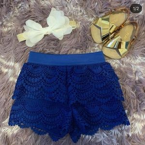 🍀Royal Blue Toddlers Lace Shorts🍀
